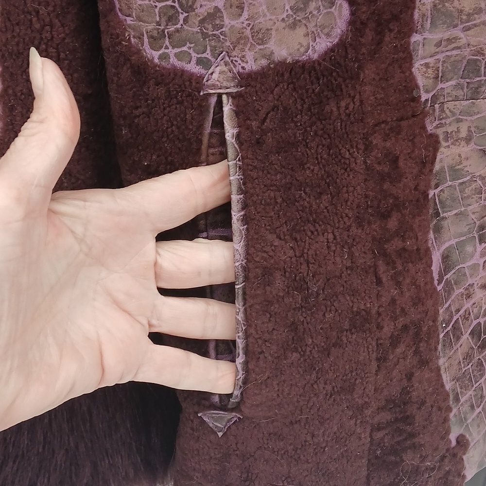 Terry Lewis Genuine Lamb Jacket  Rich Eggplant Color Sz 1X  LUXURY - Picture 5 of 12